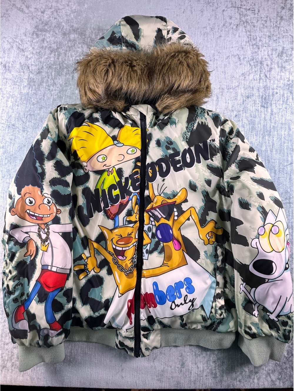 Members Only Nickelodeon Mash Puffer Jacket Faux FurXL